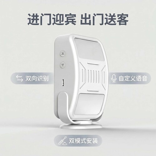 瀚世双向门铃欢迎光临语音感应迎宾器店铺播报器超市门口提示商用