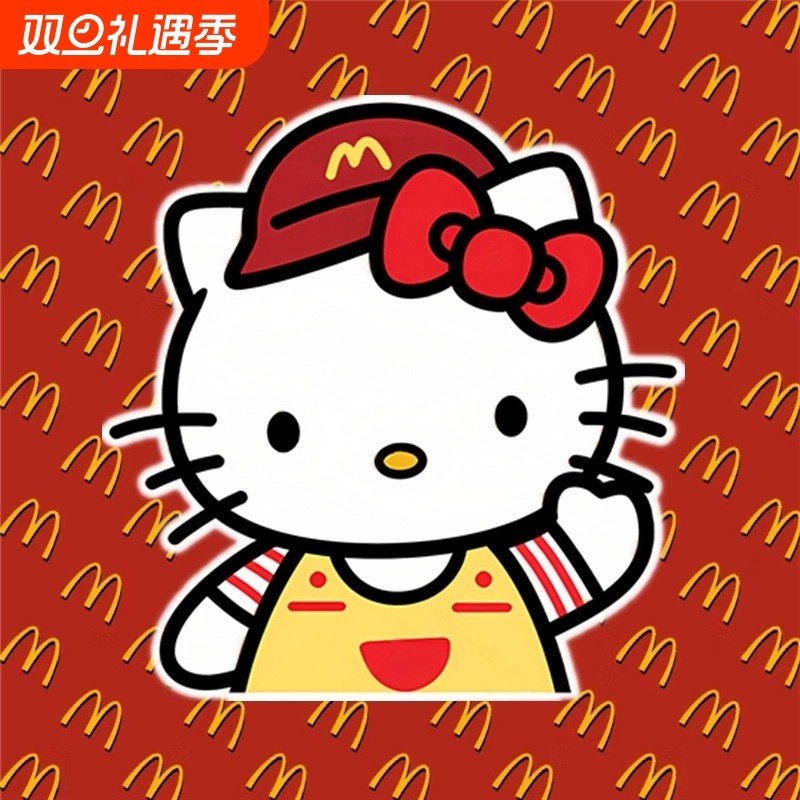 KT猫电动车贴可爱卡通装饰汽车油箱保险杠行李箱遮挡划痕贴纸防水