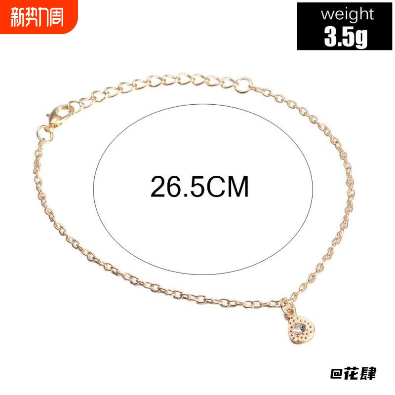 简约简约单层水滴韩系小众小清新水钻饰品夏季欧美脚链饰品脚饰女