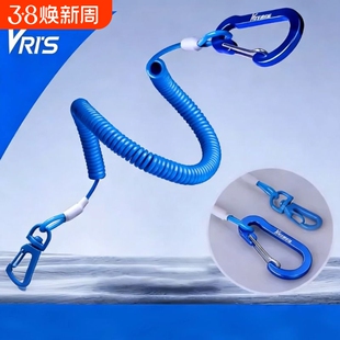 高弹力钢丝鱼竿失手绳新款钓鱼大物伸缩防丢绳手竿专用防脱