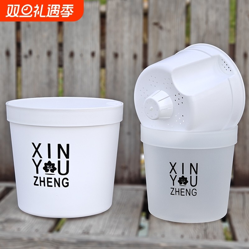 绿萝自动吸水花盆自吸水套盆懒人半透明储水培双层器桌面盆栽加厚