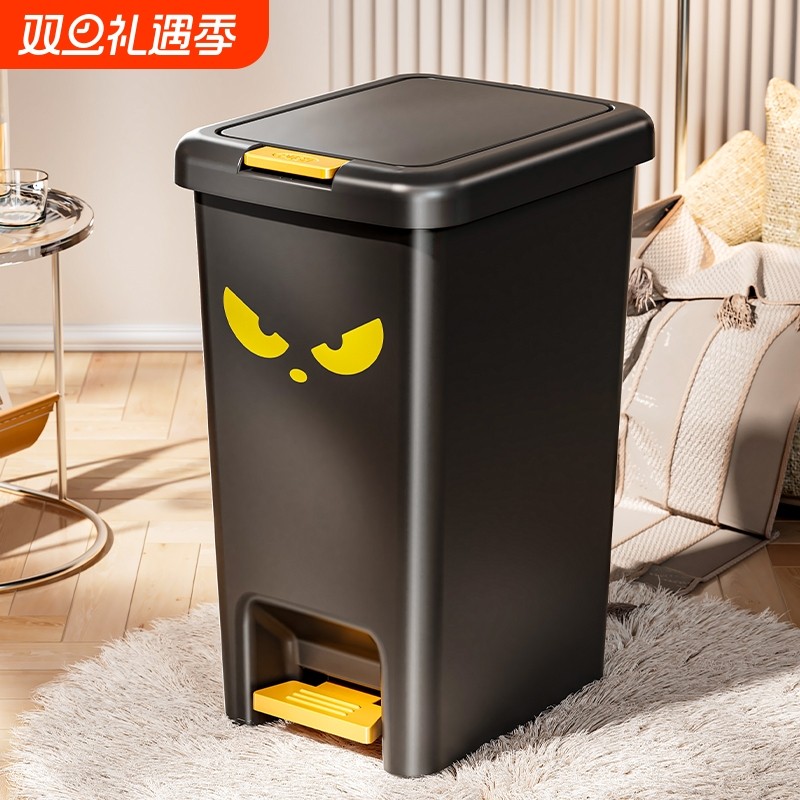 垃圾桶家用2025新款厕所卫生间厨房客厅轻奢带盖卧室大容量脚踏式