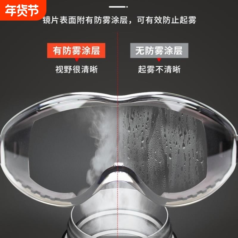 护目镜不起雾防灰尘风沙花粉劳保防护电焊眼镜防飞溅男女骑行风镜