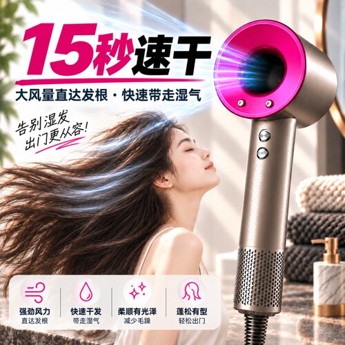 大风力负离子电吹风机高速护发家用吹风机护发静音速干宿舍可用GG