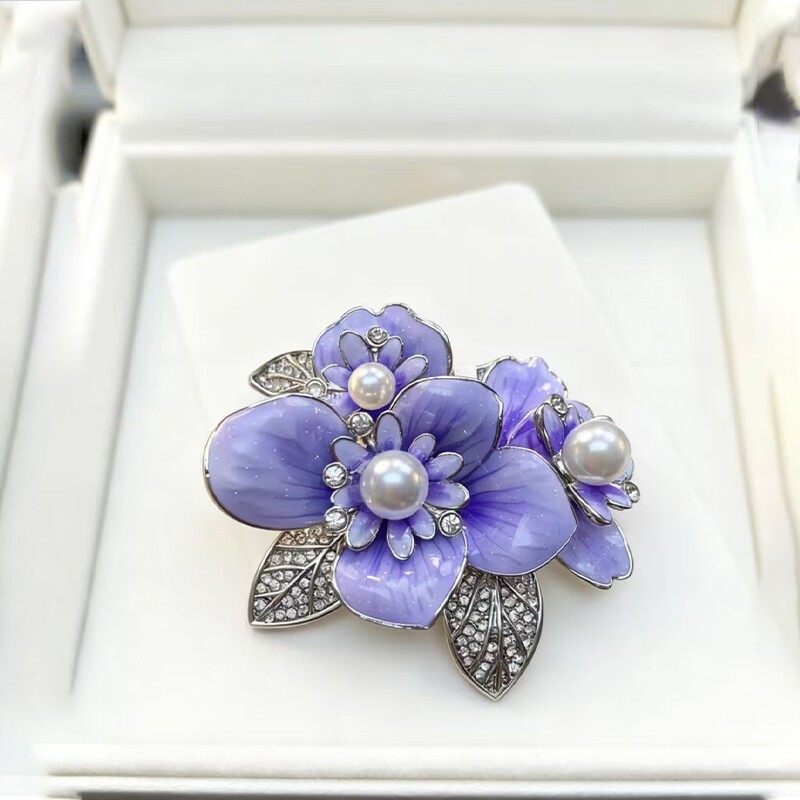 中国风牡丹花胸针高级感小众高档别针小香风轻奢优雅气质花卉胸花