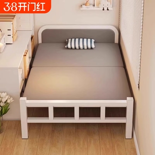 折叠床单人家用简易床加床出租屋成人铁床可折叠双人加固陪护医院