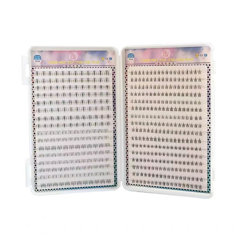 288簇新款仿真小火苗下睫毛睫毛书单簇透明梗自然妈生感胶水镊子