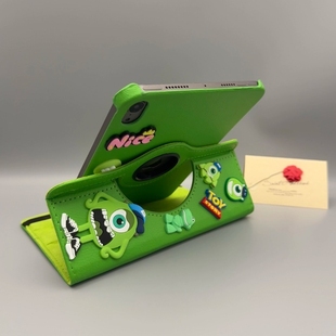 三眼仔公仔360度旋转iPad9 7保护套10.2寸9.7适用苹果air65平板壳2024Pro11卡通防摔12.9第十代10.9寸mini4