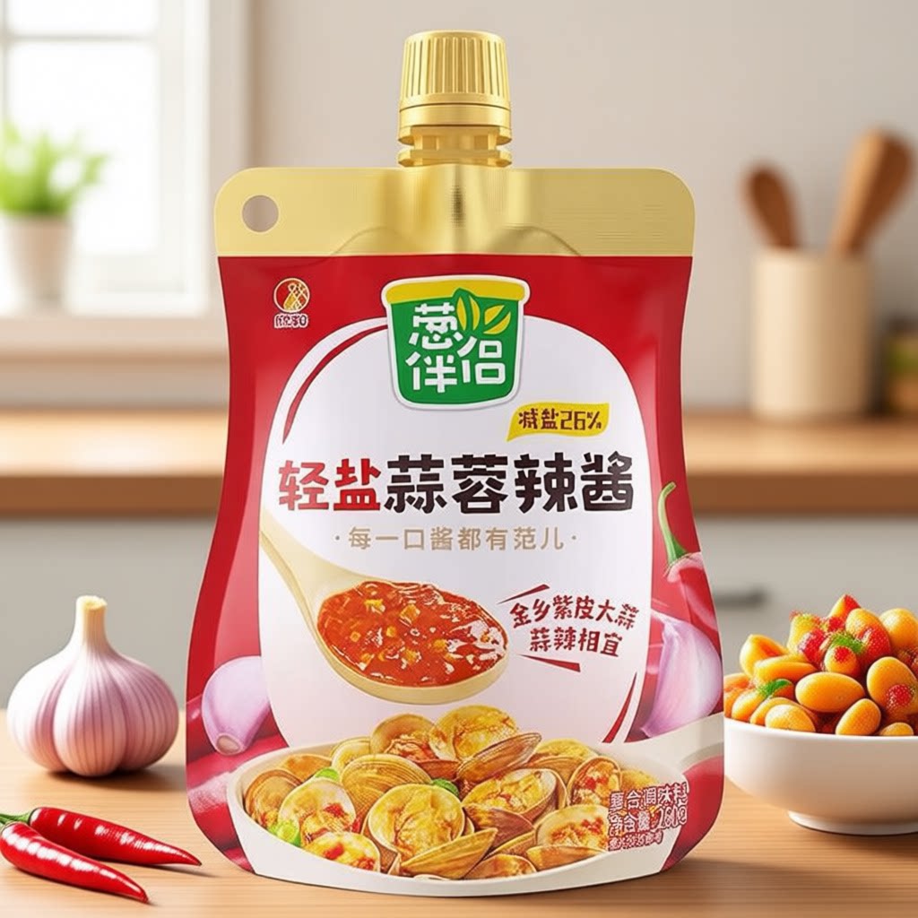 欣和葱伴侣轻盐蒜蓉辣酱调味品甜面加嘴装260g烤肉拌面火锅保存