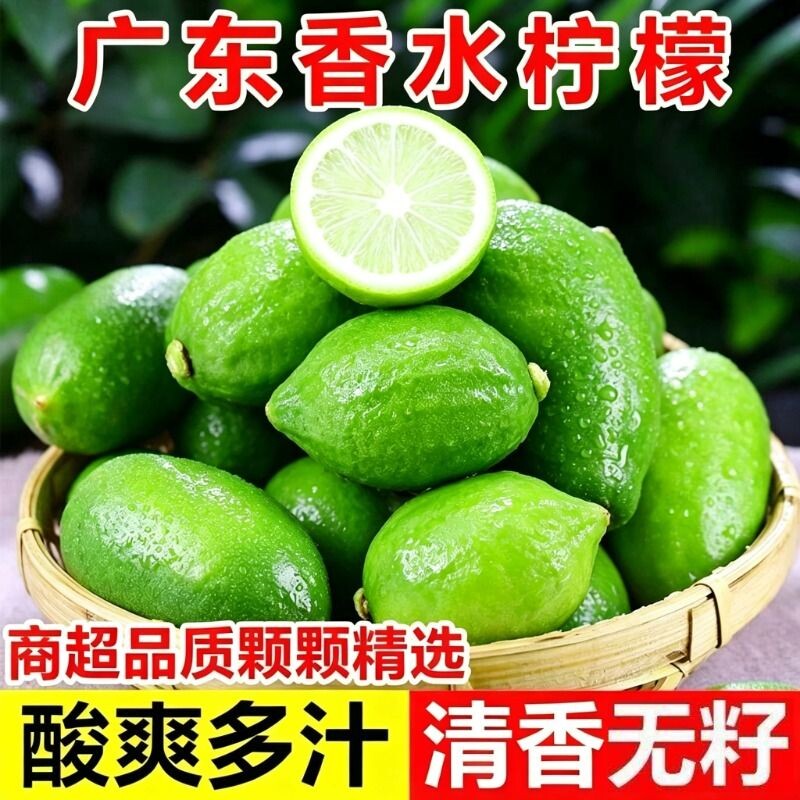 新鲜香水柠檬一级果广东无籽柠檬果小青柠香柠檬鲜果当季奶茶店