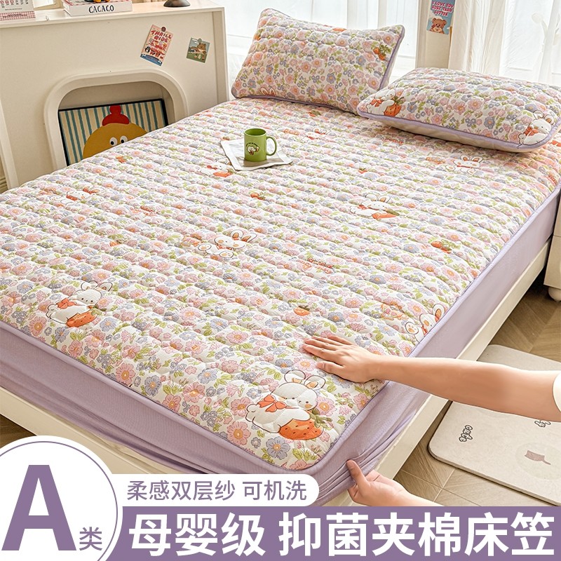 床笠冬季加绒牛奶绒床罩床垫保护罩珊瑚绒法兰绒加厚夹棉2025新款