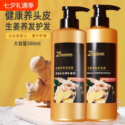 生姜洗发水护发素洗护套装大容量养发柔顺去屑滋润蓬松洗发露正品
