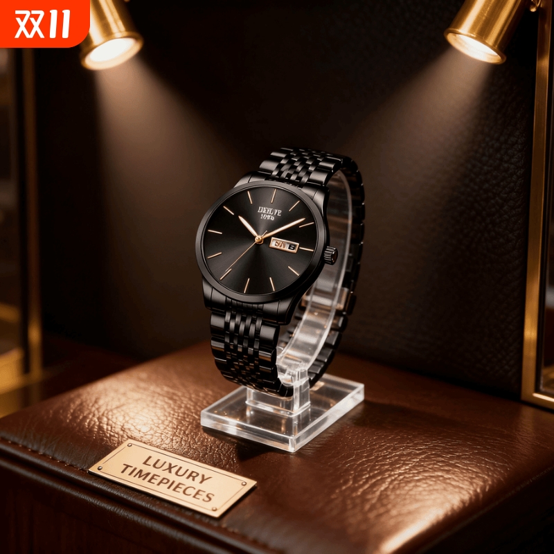 男款手表防水石英腕表高级感男士全自动非机械表正品名牌钢带商务