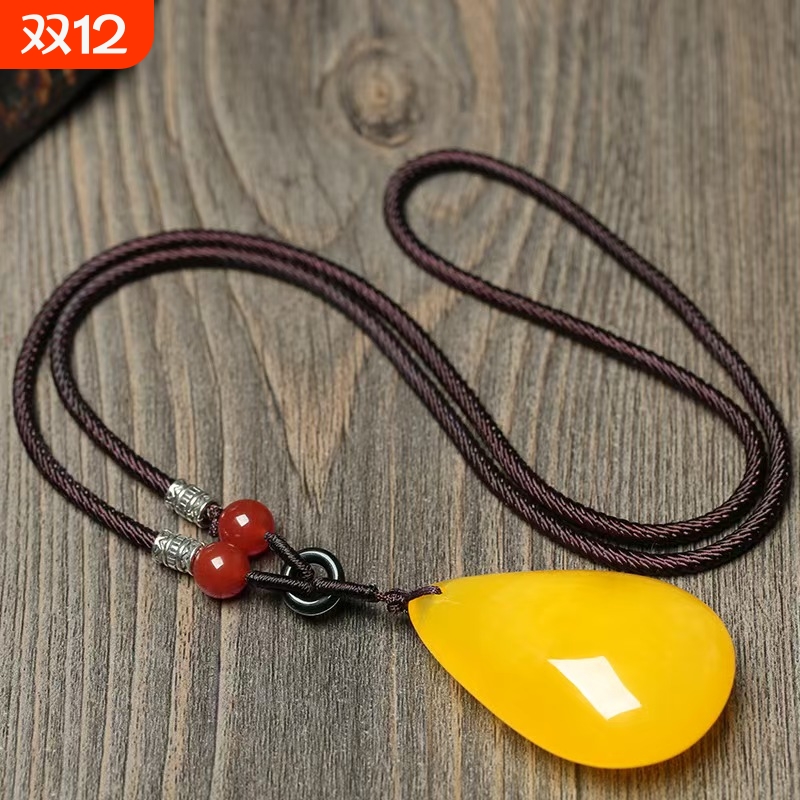 民族风琥珀蜜蜡项链男女款