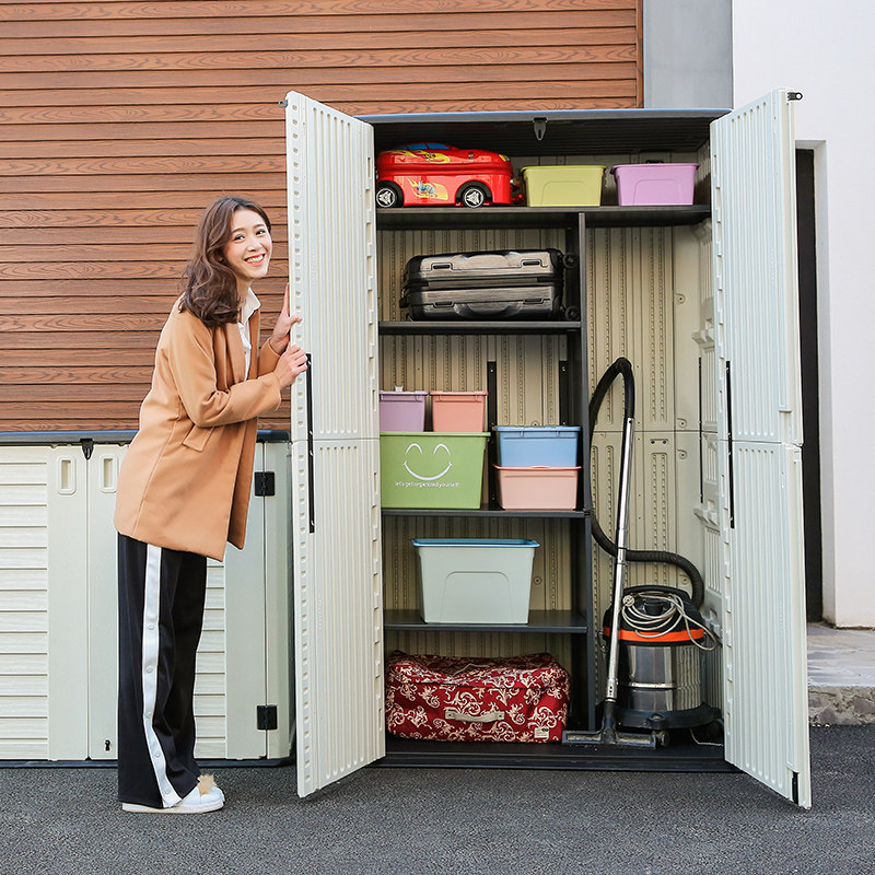 户外储物防水柜防晒工具杂物收纳柜阳台花园置物柜室外庭院柜防雨