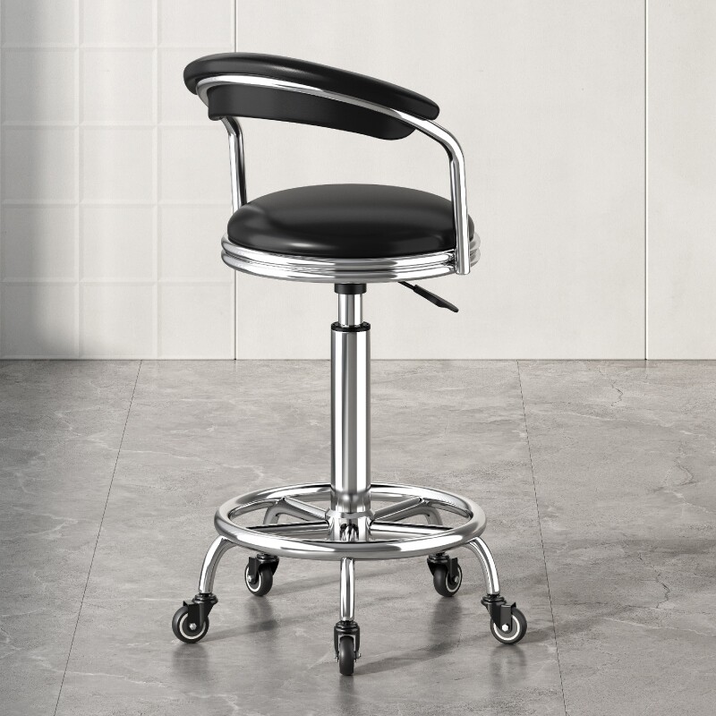 美容凳升降旋转滑轮凳子圆凳理发店美发店吧台椅子靠背酒吧椅久坐