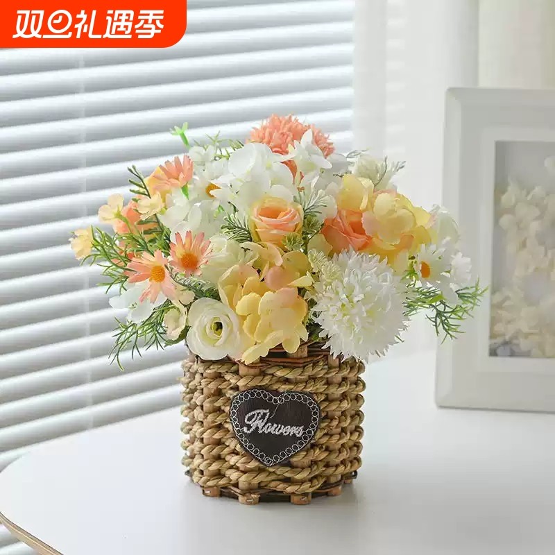 向日葵仿真花假花干花束客厅摆件太阳花装饰品花瓶餐桌摆设摆放