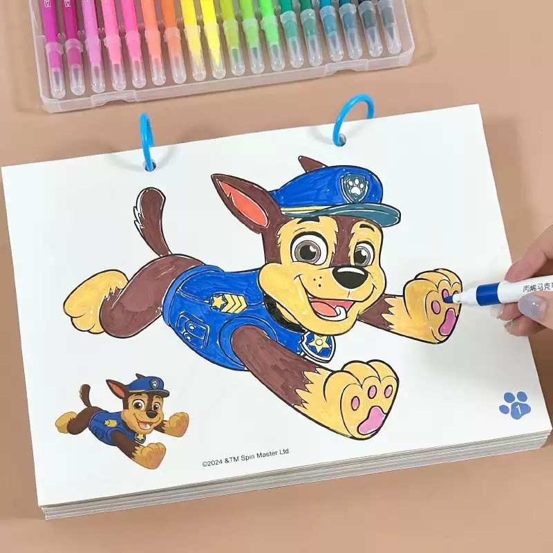 汪汪队涂色画画本3到6岁儿童幼儿园卡通涂鸦填色玩具A4大本绘画书