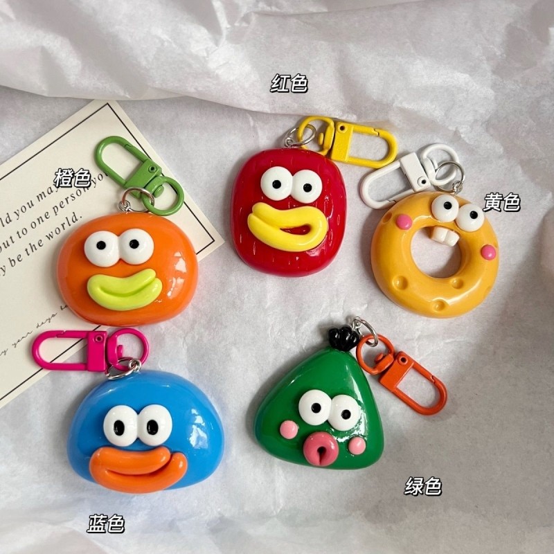 几何大嘴巴钥匙扣可爱车载挂件树脂玩偶学生情侣书包包包挂饰配饰