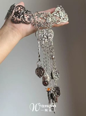 「民族之魂」复古重工镂空雕花项链个性流苏做旧潮流设计感锁骨链
