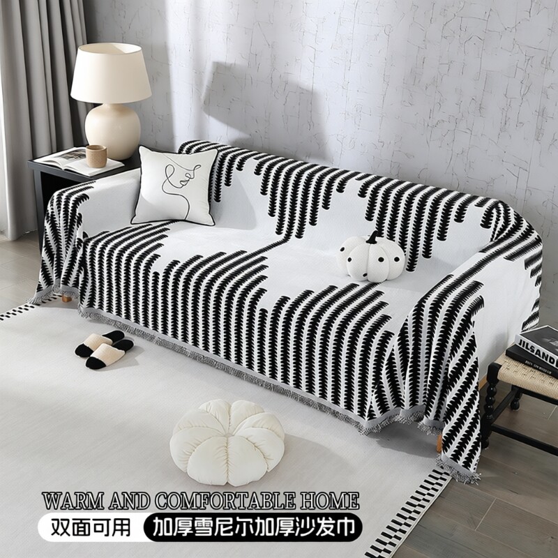 雪尼尔沙发盖布巾全包万能防猫抓四季通用简约沙发垫套罩防滑盖毯
