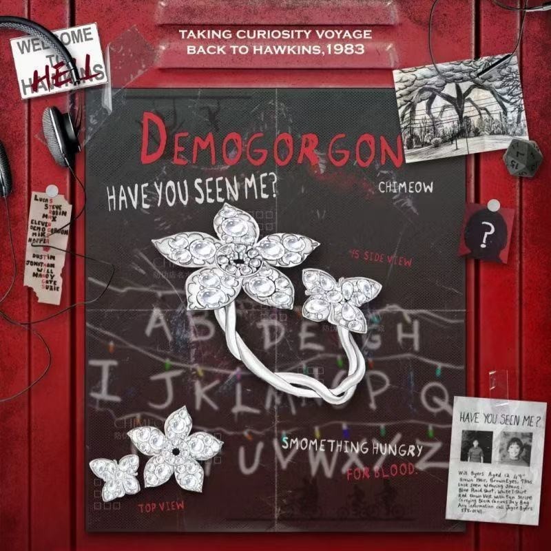 怪奇物语衍生戒指花朵小众