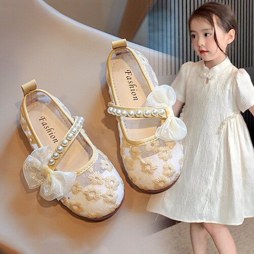 女童公主凉鞋2025春夏新款儿童网纱透气单鞋仙女风小女孩汉服鞋夏