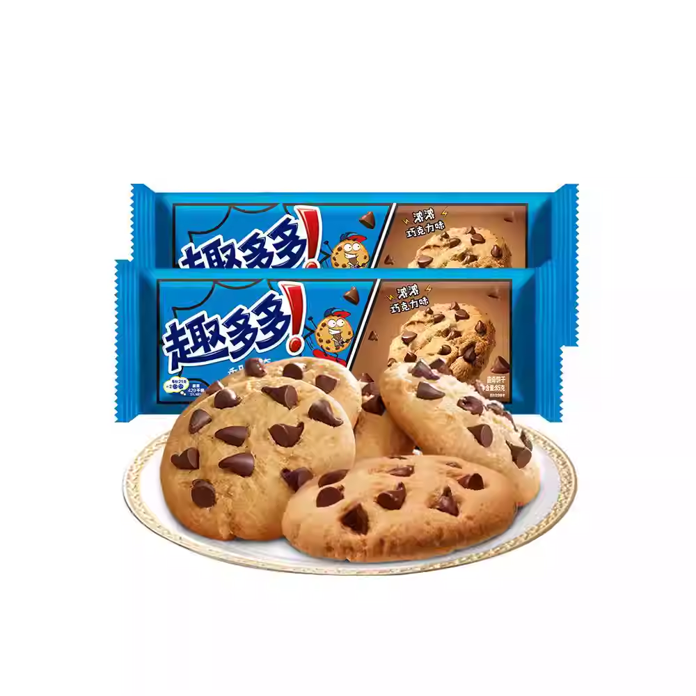 趣多多香脆曲奇软式香浓巧克力饼干80g袋装儿童零食小吃休闲零食