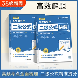 高频考法解析初中数学二级公式快解L考点核心归纳函数专项重难点因式方程作文几何辅助线母题一本通题型练习分解解题例题变式高效