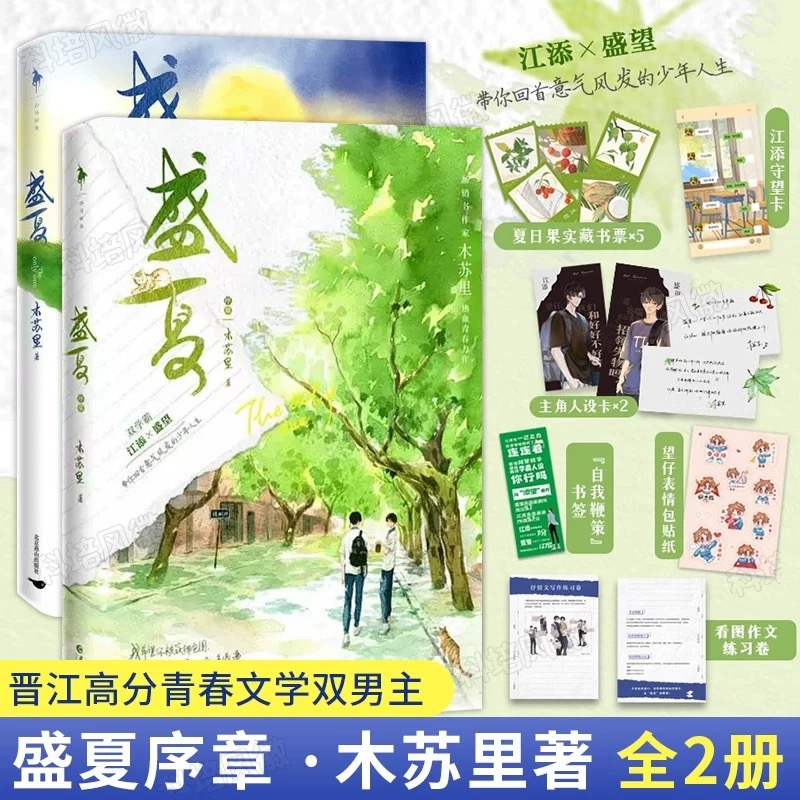 【正版现货速发】盛夏+盛夏序章共2册 木苏里热血青春力作 江添 盛望 盛夏系列篇 晋江校园畅销小说实体书 青春都市言情小说V