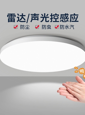 红外感应吸顶灯led阳台走廊楼梯入户玄关声光雷达人体感应灯