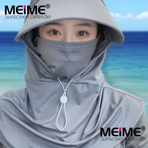 遮阳帽女防晒遮脸大帽檐口罩面罩帽子一体护颈骑车冰丝防紫外线夏