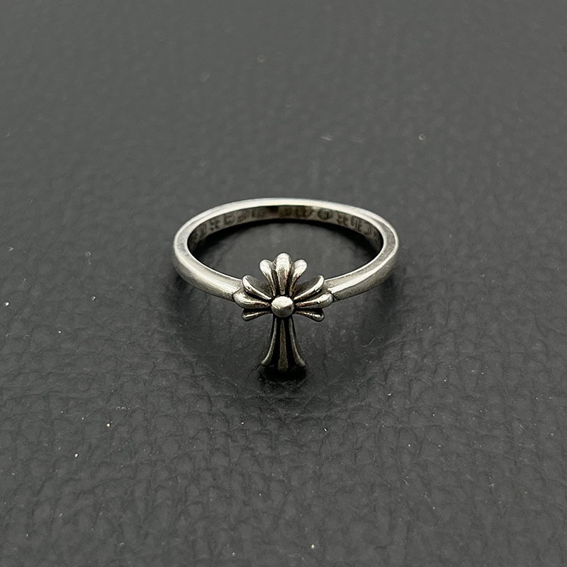 ODEK高级感复古十字架戒指欧美小众嘻哈指环霸气朋克经典款情侣