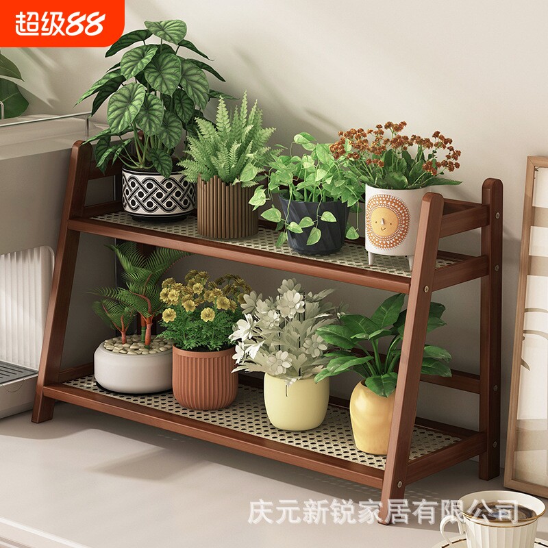 桌面花架阶梯式小型置物架多层展示架办公桌上多肉盆栽植物架子