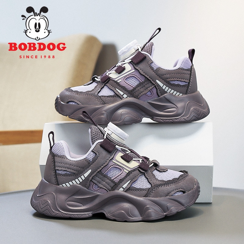 巴布豆女童皮面防水老爹鞋