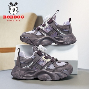 2025新款 子儿童运动鞋 春秋季 女孩鞋 皮面防水老爹鞋 巴布豆女童鞋