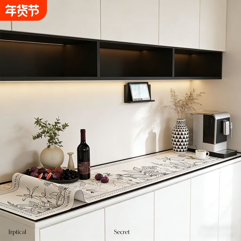 轻奢高级感电视柜餐边柜桌垫台面保护垫鞋柜酒柜防脏桌布玄关垫子