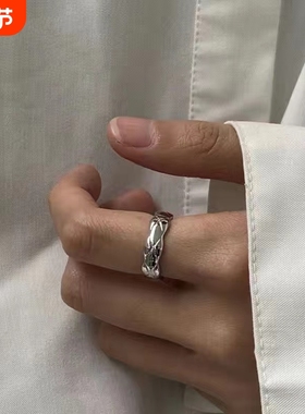 小众设计双层交叉套戒女ins潮网红时尚个性可调节食指戒指环开口