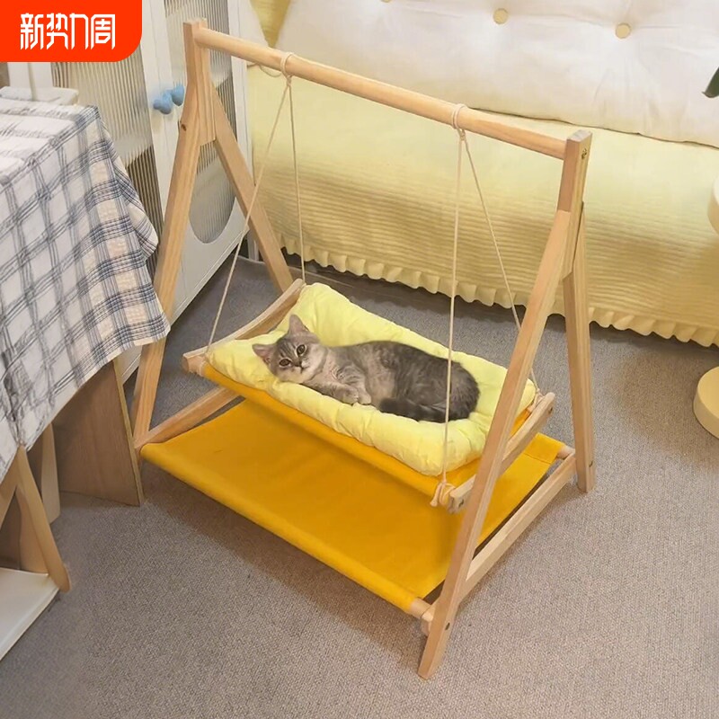 猫咪吊床上下双层猫窝夏季小猫小型犬睡觉专用悬挂式秋千吊床摇篮