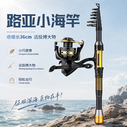 路亚杆小海杆收缩36cm短节竿溪流