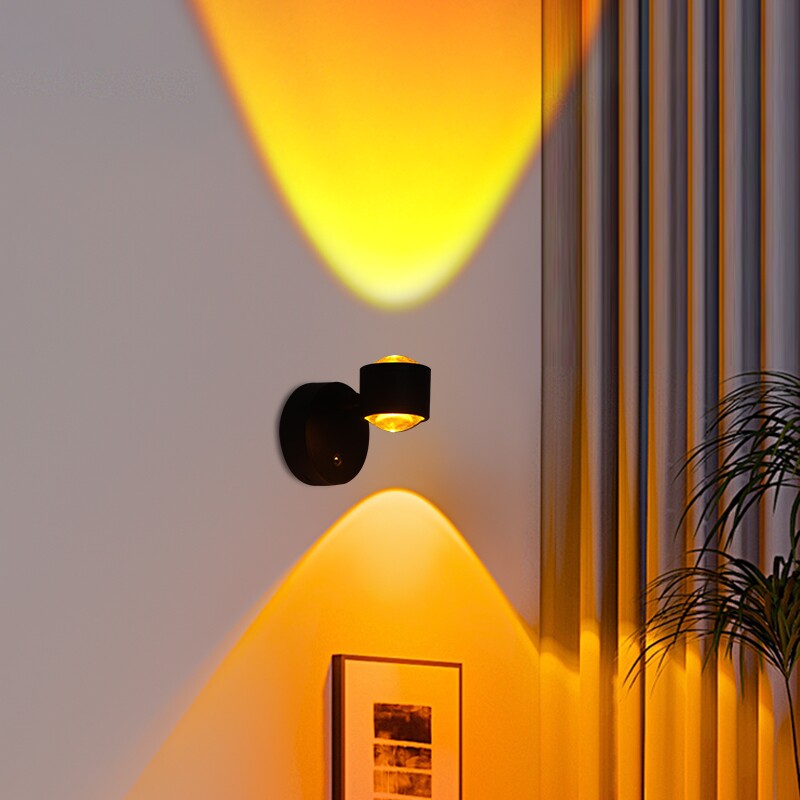 床头灯壁灯免布线墙灯氛围灯5V磁吸夕阳灯卧室充电感应灯客厅楼梯