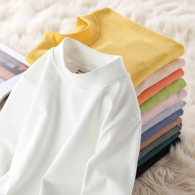 儿童半高领打底衫秋冬中大童宝宝内搭a类纯棉女童秋衣男童长袖t恤