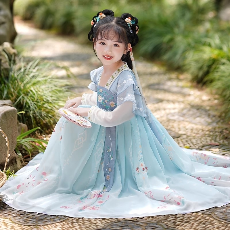 儿童春夏汉服中国风古装女童2025新款女孩古风唐装公主连衣裙夏装
