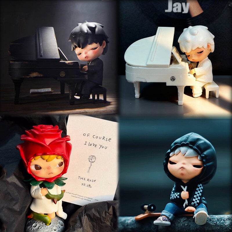 泡泡手办Hirono小野钢琴师盲盒小王子玫瑰VANS联名吊卡摆件