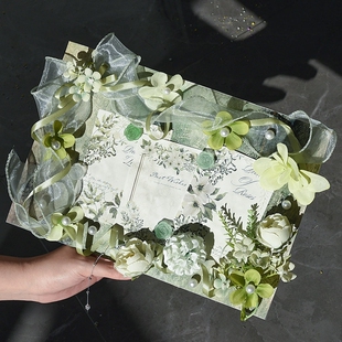 痛包diy材料绿色系全套装背景纸送扎板痛包笔袋小食量diy痛包材料