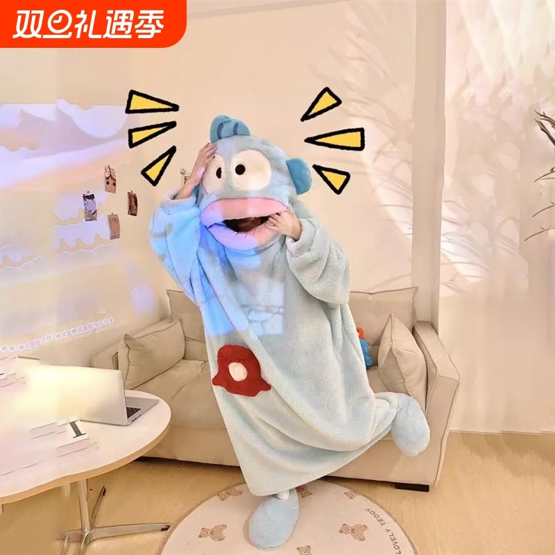 小丑鱼连体睡衣女大嘴鱼搞怪睡袍