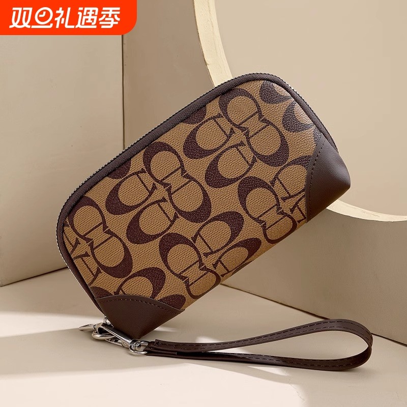 欧美大容量零钱包放手机百搭2025新款印花手拎钱包女士大钞手拿包