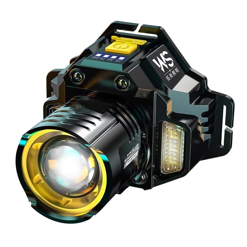 夜钓鱼头灯强光i充电超亮头戴式户外矿灯轻感应超长续航手电筒