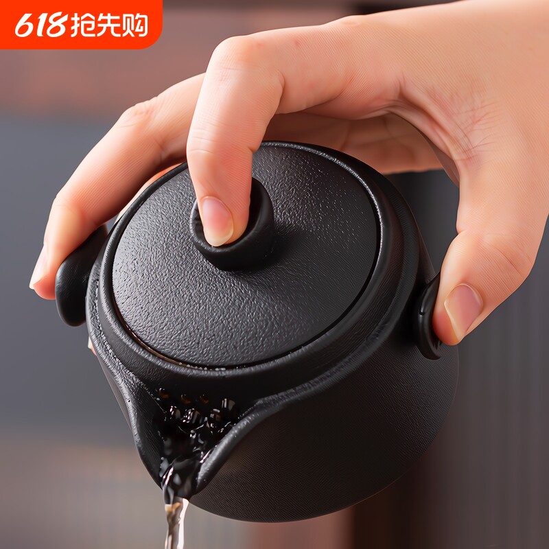 手抓壶单壶防烫黑陶盖碗茶杯过滤办公室功夫茶具泡茶陶瓷单个一杯