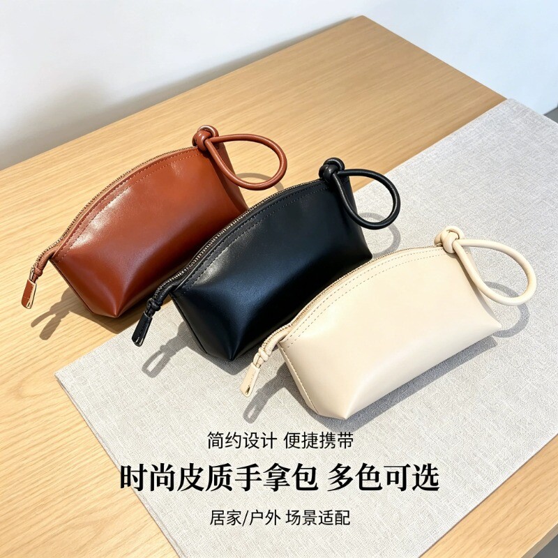 手腕真皮质感手机包女2026新款拉链零钱钥匙收纳包斜挎小包手拿包